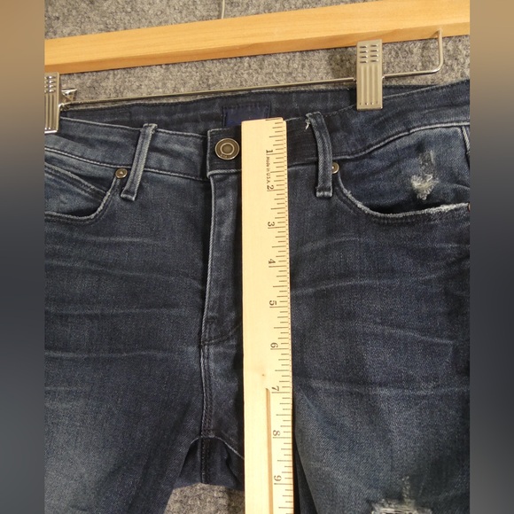 RtA 25 Jeans Skinny Mid Rise Stretch Distressed Dark Wash - Picture 3 of 11